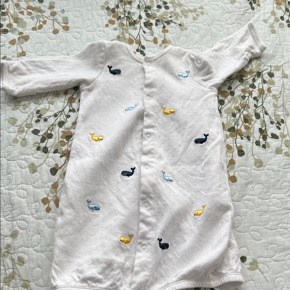 Whale Print Kids Pajamas - White